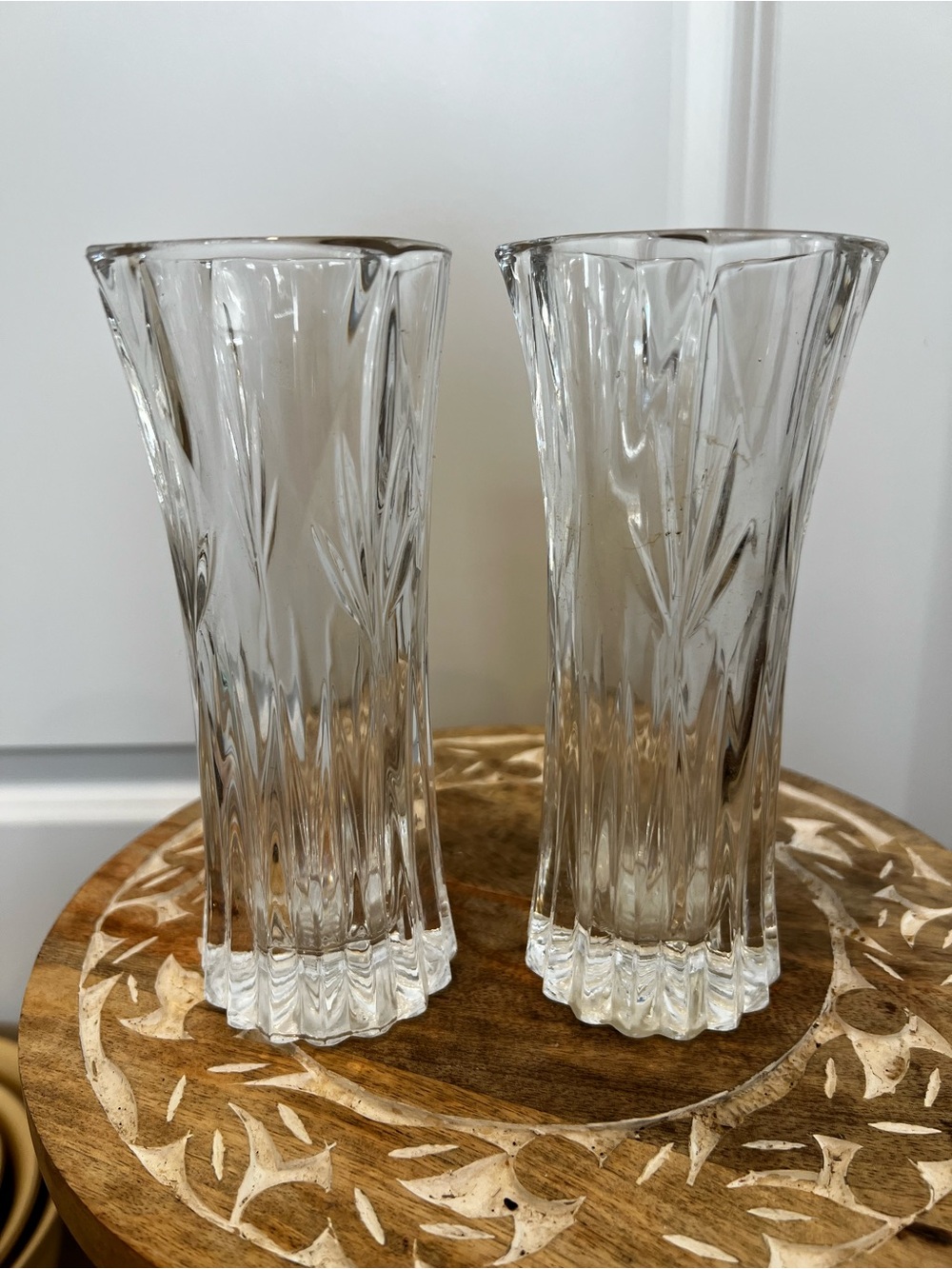 Princess House Royal Highlights Cut Glass Bud Vases - Pair
